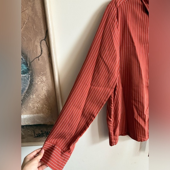 Cop.Copine - Alula Chemise Striped Button-up Vicose Blend Shirt size 40 - Picture 10 of 16